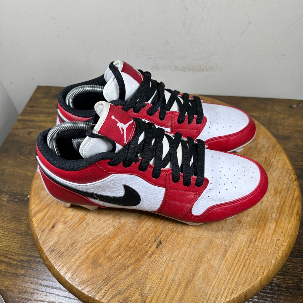 Jordan 1 Retro TD Football Cleats Red White Black Size 8 Mens FJ6245-106